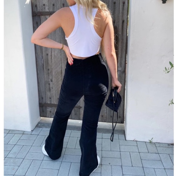 NEW Free People Jayde Corduroy High Rise Flare Black Pants 30 - Picture 4 of 16